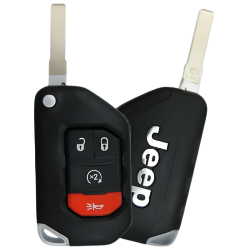 4 Button Jeep Wrangler Proximity Flip Key   OHT1130261 / 68416784 AB  (OEM)