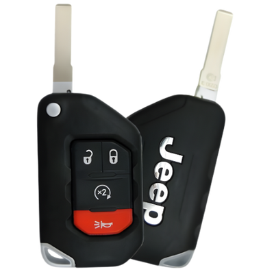 4 Button Jeep Wrangler Proximity Flip Key   OHT1130261 / 68416784 AB  (OEM)