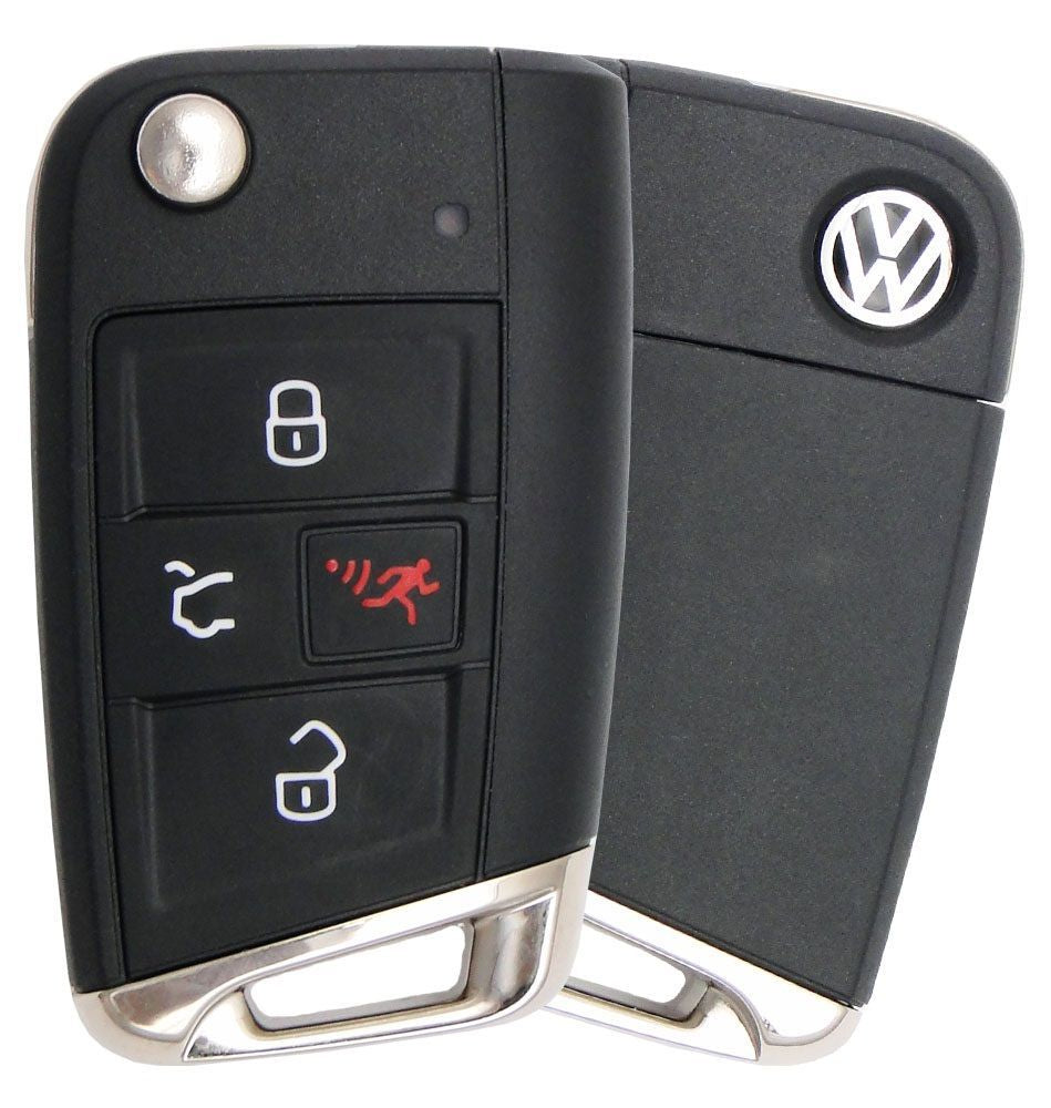 4 Button Volkswagen Flip Key NBGFS125C5 / 5G6 959 752 BG (OEM Refurbished) Non-Comfort Access