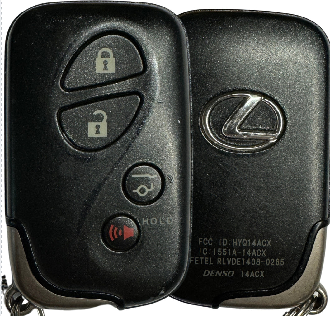 4 Button Lexus Proximity Smart Key w/Glass Release HYQ14ACX / 89904-60590 GNE (OEM Refurbished)