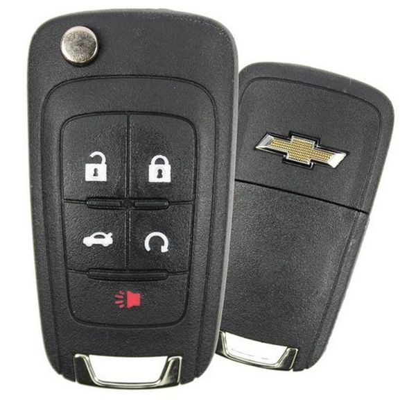 5 Button Chevrolet Flip Key- PEPS - OHT05918179 / 13500319 (OEM Refurbished)