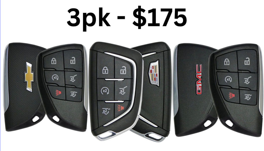3pk Special of Chevrolet, GMC & Cadillac 6 Button Proximity Smart Key