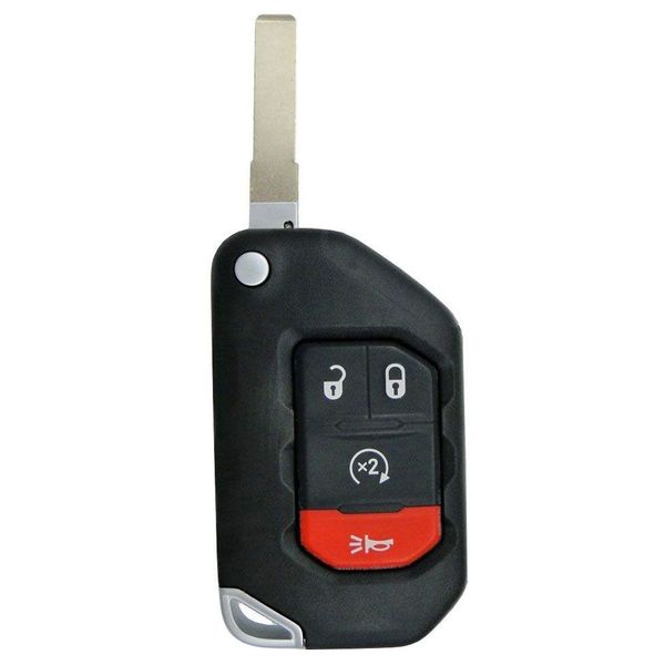 4 Button Jeep Wrangler Proximity Flip Key   OHT1130261 / 68416784 AB  (Aftermarket)