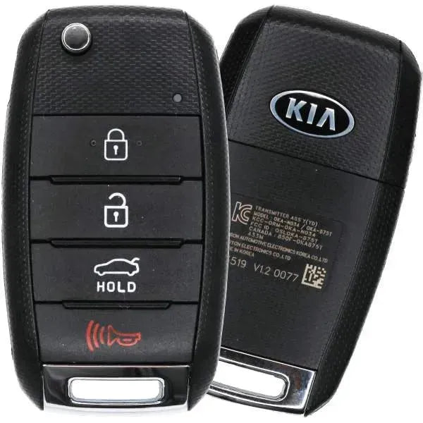 4 Button Kia Forte Remote Flip Key OSLOKA-875T (YD) 95430-A7200 (OEM) - Southeastern Keys