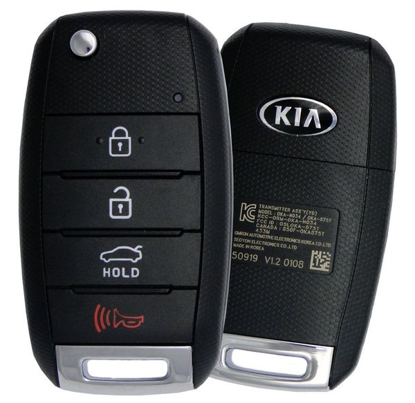 4 Button Kia Forte Remote Flip Key OSLOKA-875T (YDD) 95430-A7200 (OEM)