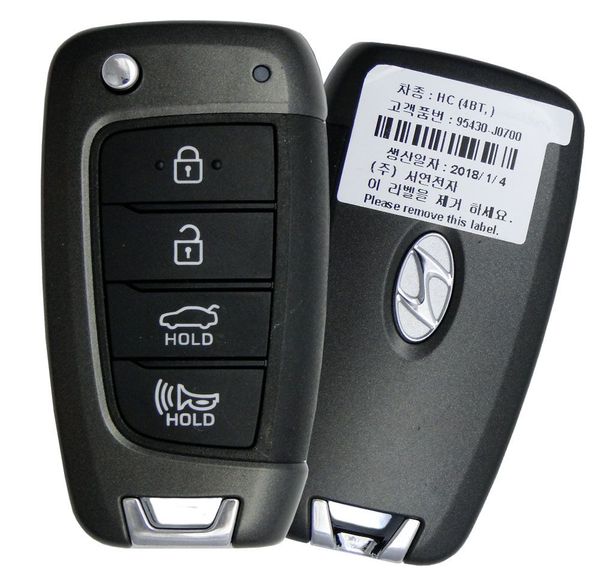 4 Button Hyundai Accent Flip Key NYOSYEC4TX1707 / 95430-J0700 (HC) (OEM Refurbished)