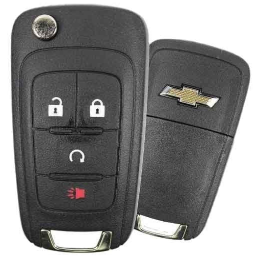 4 Button Chevrolet Remote Flip Key 13584829 / KR55WK50073 (OEM)
