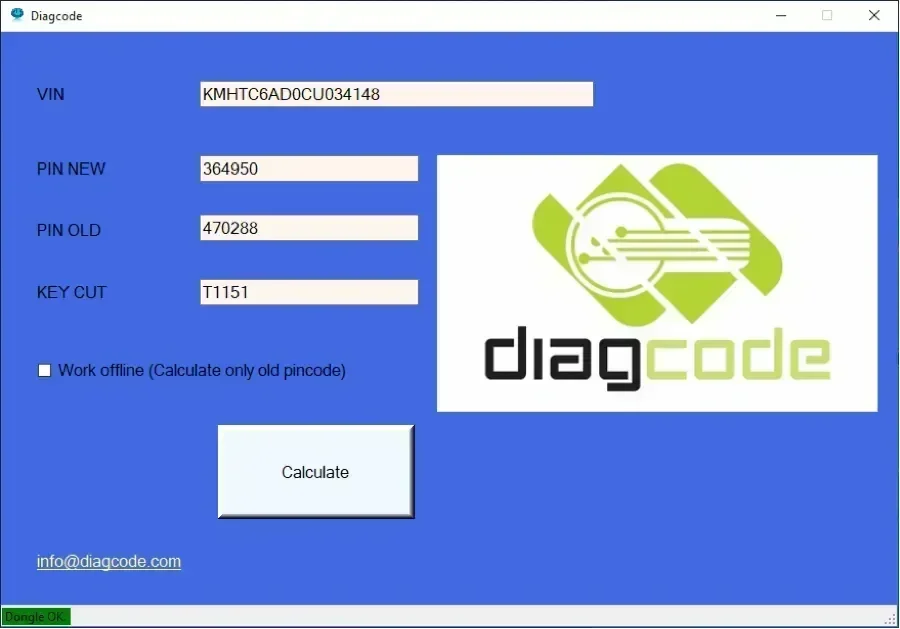 DiagCode - 2006-2016 Hyundai Kia - Pin Code Calculation Tool & Software - Southeastern Keys